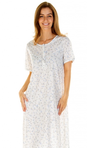 La Marquise Everyday Florals Short Sleeve Long Length Nightdress ...