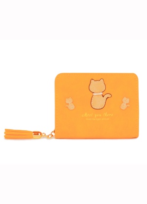 Long & Son Small Suede Cat Purse