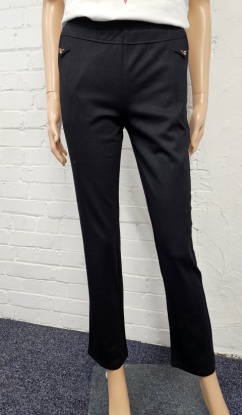 Claudia C Pull On Black Shimmer Trousers