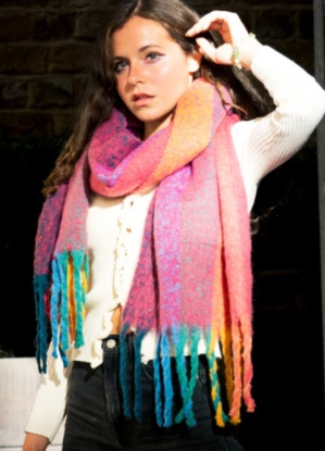 Pure Fashions Bright Stripe Chunky Cosy Scarf