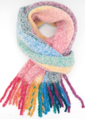 Pure Fashions Bright Stripe Chunky Cosy Scarf