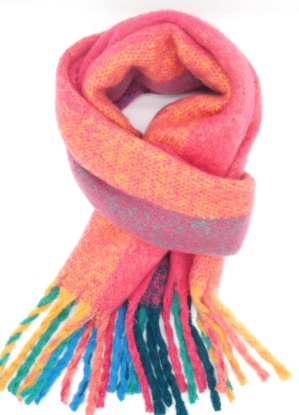 Pure Fashions Bright Stripe Chunky Cosy Scarf