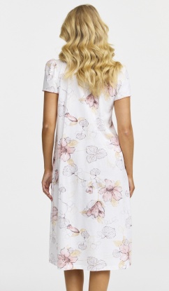 Damella 100% Cotton Floral Short Sleeve V Neck Nightdress