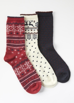 Damart Christmas Sock Pack of 3 Thermolactyl gift set