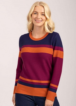 Mudflower Stripe Ribbed Jumper - Suzanne Charles