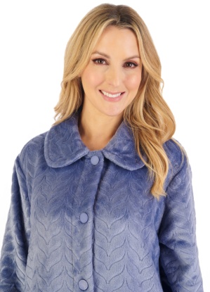 Slenderella  Super Soft Jacquard Button Bed Jacket