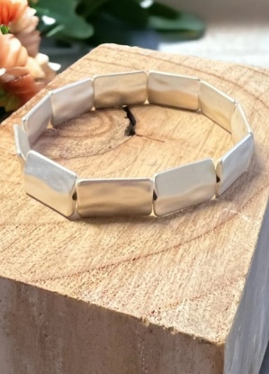 Jess & Lou Silver Block Bracelet