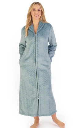 Slenderella Super Soft JacquardZip Housecoat