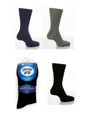 GENTLE GRIP 3Pk Plain Business Socks - Men's