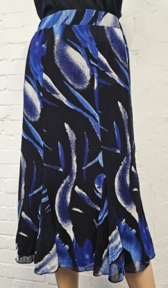 Claudia C Blue Wave Print Mesh Skirt