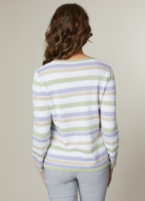 Jessica Graaf Round Neck Long Sleeve Striped Sweater