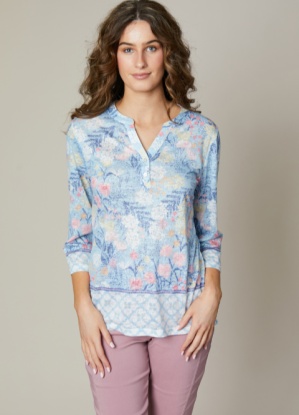 Jessica Graaf Notch Neck Floral Printed Top