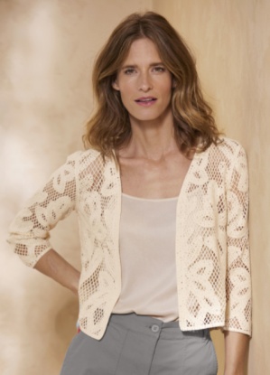 Damart Ivory Crochet Cardigan