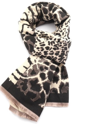 Red Cuckoo Leopard Print Scarf