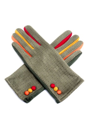 Pure Fashions Star Faux Suede Gloves