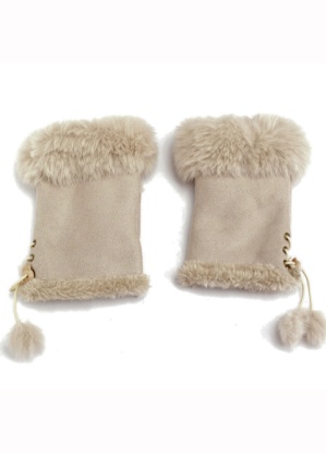 Pure Fashions Warm Fingerless Faux Fur Gloves