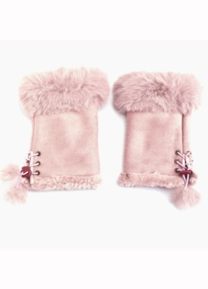 Pure Fashions Warm Fingerless Faux Fur Gloves