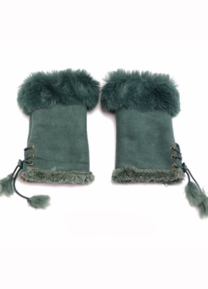 Pure Fashions Warm Fingerless Faux Fur Gloves