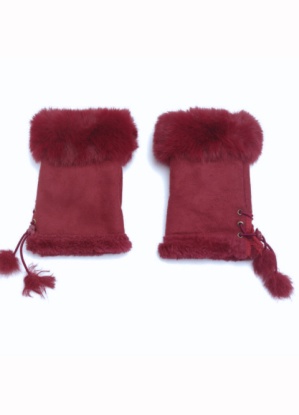 Pure Fashions Warm Fingerless Faux Fur Gloves