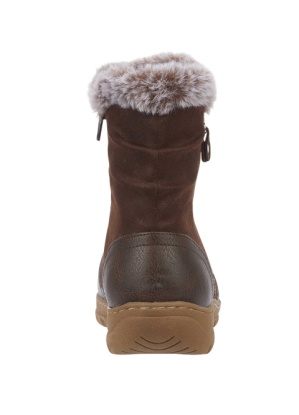 Jo & Joe Ladies Hazel Cognac Ankle Boot With Faux Fur Lining