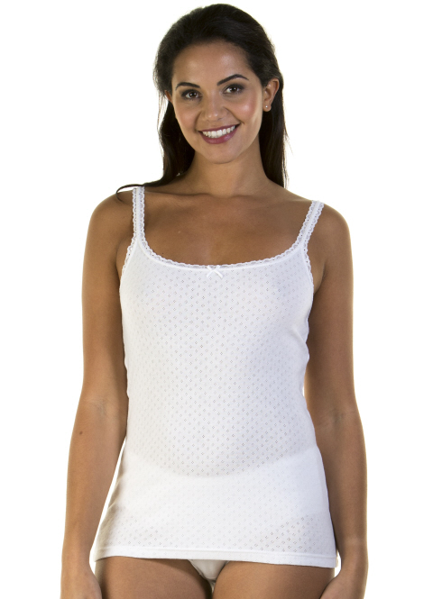 La Marquise Thin Strap Camisole Vest 100% Cotton — Sandras-Online
