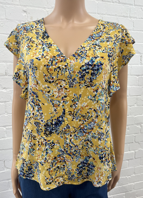 Claudia C Mustard Blouse - Suzanne Charles
