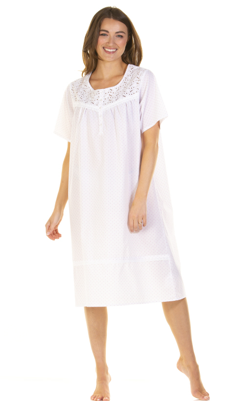 La Marquise Cornwell Short Sleeve Polycotton Nightdress - Suzanne Charles