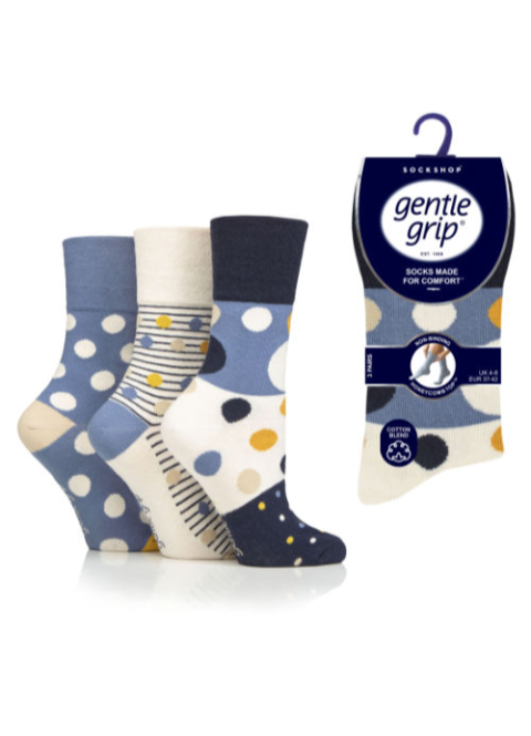 Ladies 3 Pair Pack Gentle Grip Summer Spots