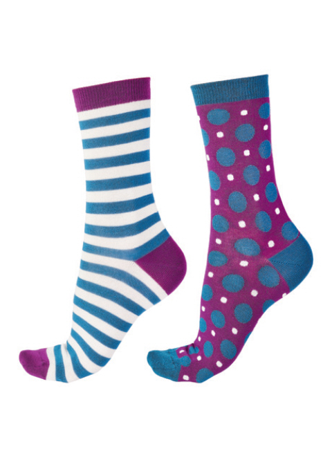 Pretty Polly 2 Pair Pack Purple Mix Socks - Suzanne Charles