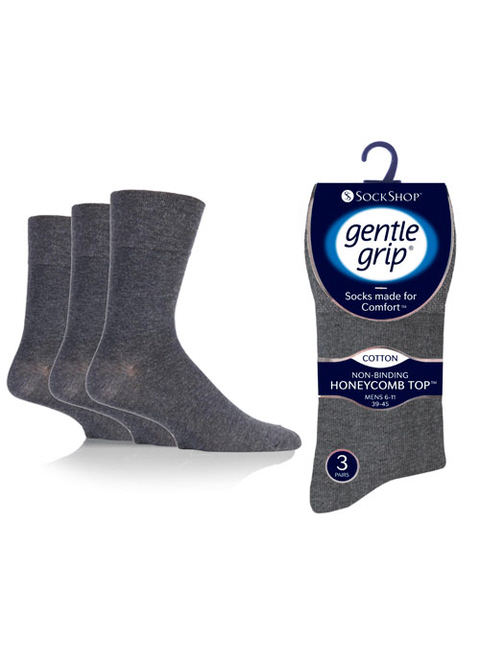 Gentle Grip 3 pack Plain White Socks - Suzanne Charles