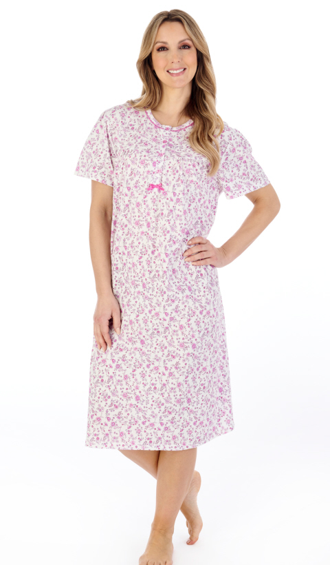 Slenderella Ditsy Floral Short Sleeve Night Dress - Suzanne Charles