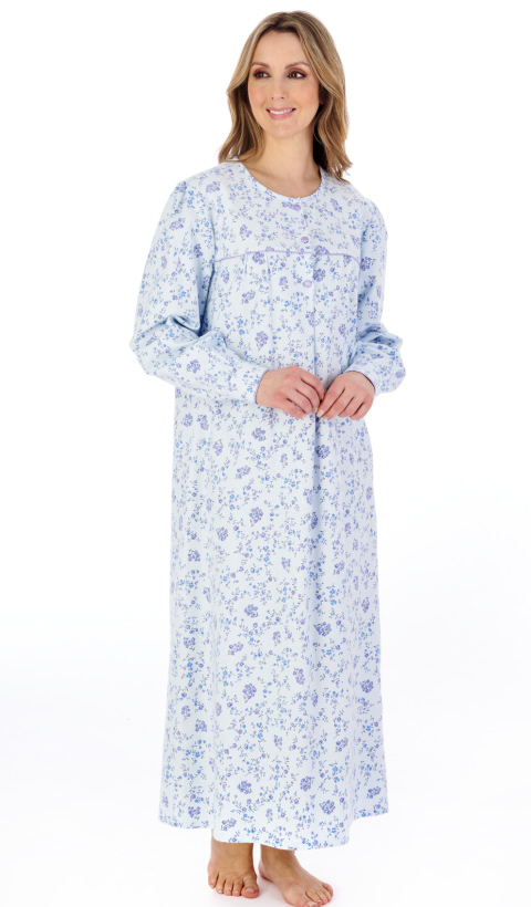 Slenderella Brushed Cotton Long Length Nightdress - Suzanne Charles