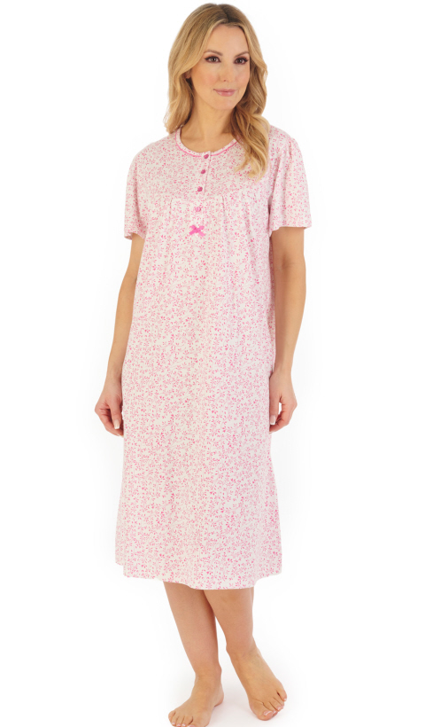 Slenderella Leaf Short Sleeve Nightdress