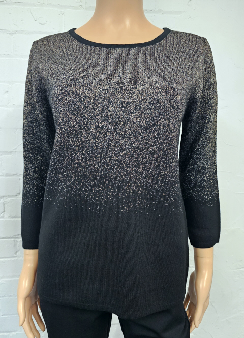 Claudia C Speckle Bronze Gradient 3/4 Length Sleeve Jumper