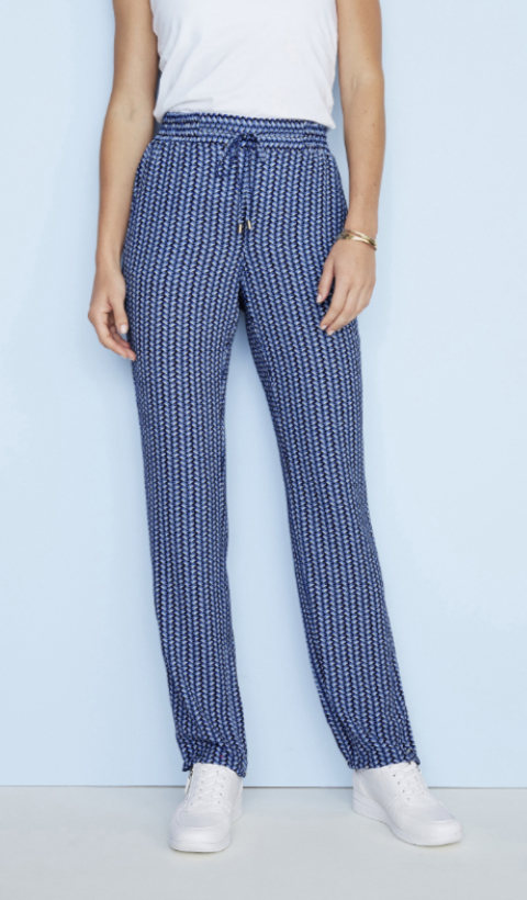 Damart Crpe fabric Tie-waist Trousers