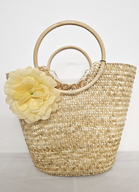 Superbia Flower Raffia Tote Bag - Suzanne Charles