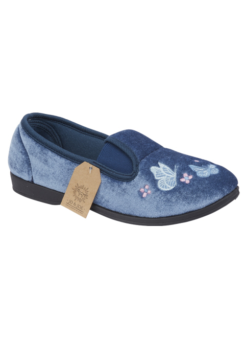 Jo & Joe Ladies Cherish Velour Slippers - Suzanne Charles