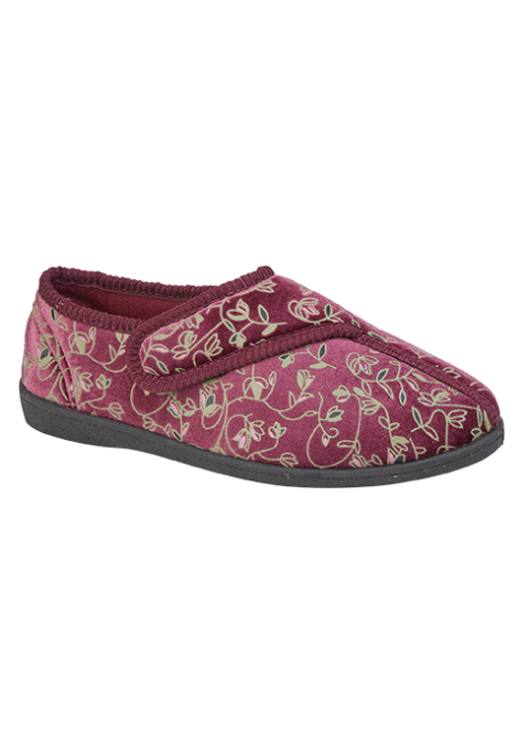 Jo & Joe Ladies Eva Flower Touch & Close Slippers