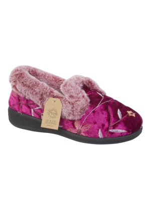 Jo & Joe Ladies Mabel Floral Velvet Slippers