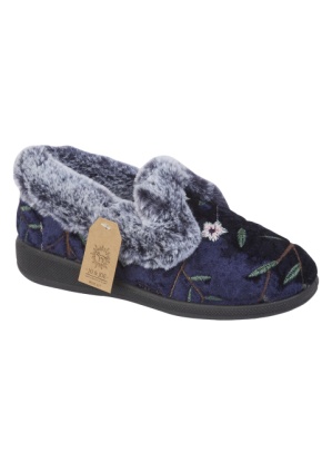 Jo & Joe Ladies Mabel Floral Velvet Slippers